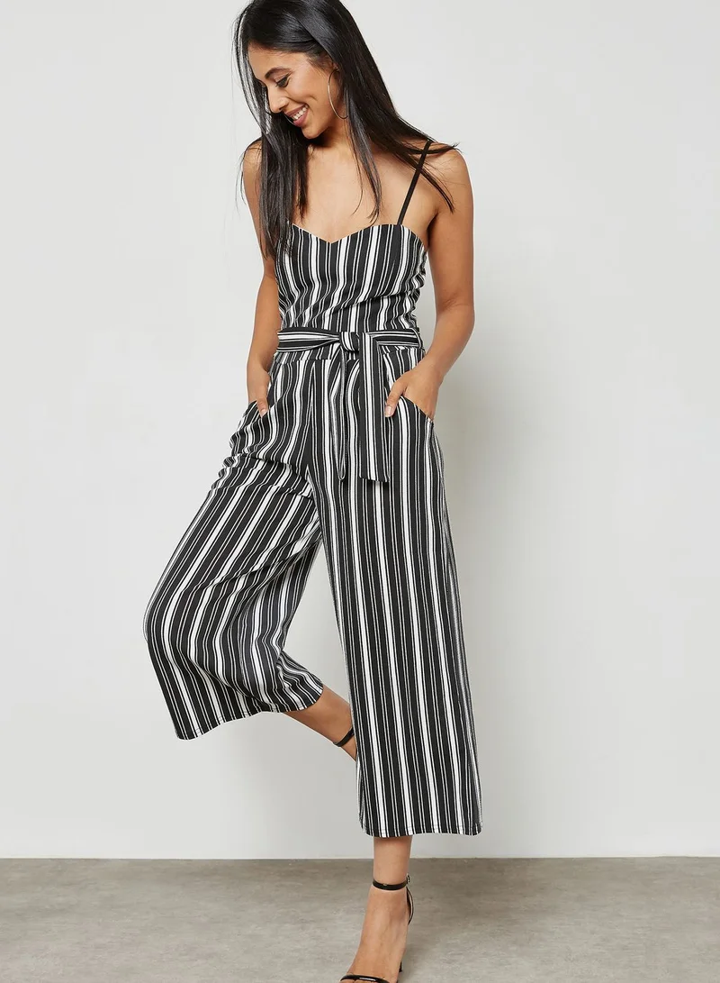 QUIZ Stripe Culotte Jumpsuit