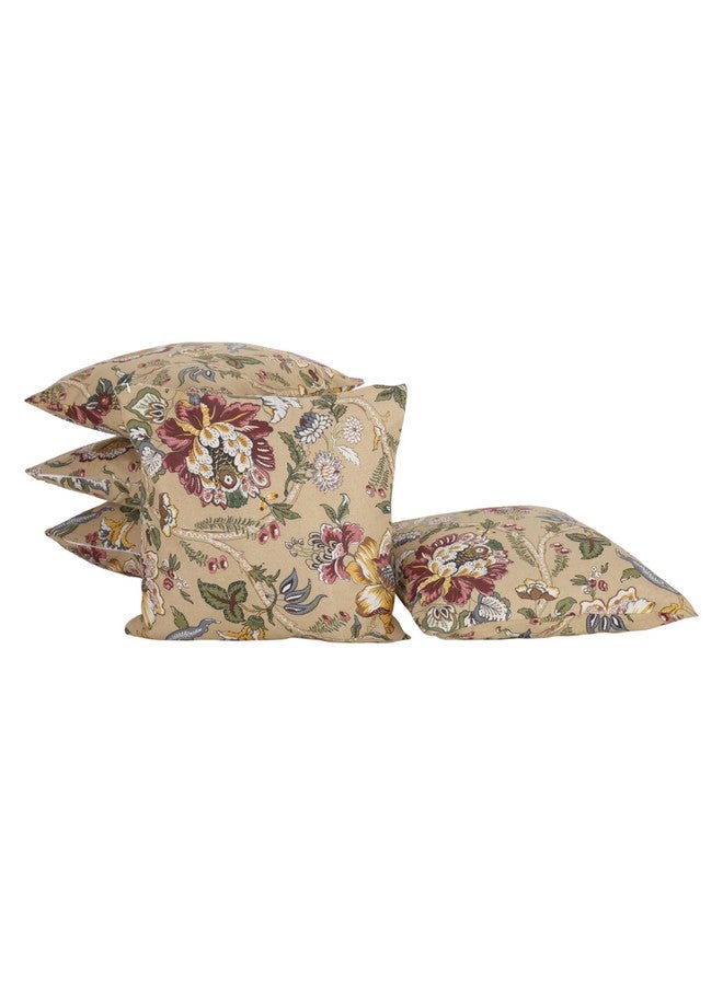 Clasiko Cotton Cushion Covers Set of 5; 18x18 Inches; Floral Fushion - Image 2