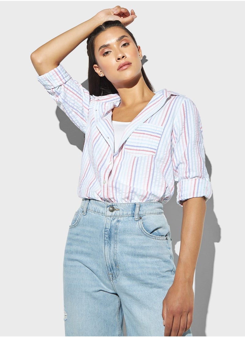 Lee Cooper - Striped Regular Fit Shirt - Image 1