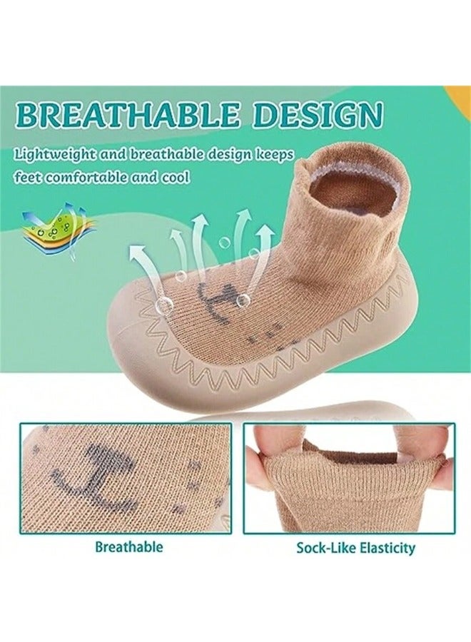 ShebSheb Baby Sock Shoes Toddler Cartoon Soft TPE Sole Non Slip Indoor Floor Slipper for Infant Boys Girls  - Image 2