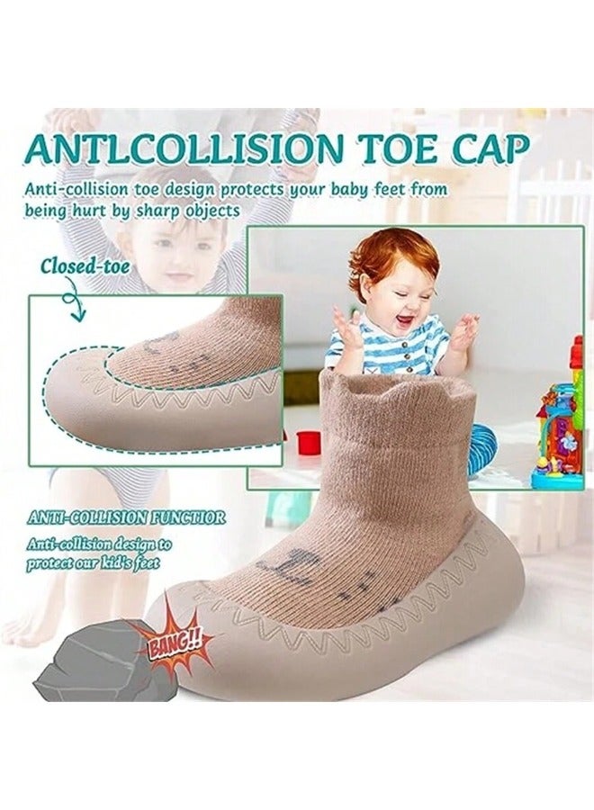 ShebSheb Baby Sock Shoes Toddler Cartoon Soft TPE Sole Non Slip Indoor Floor Slipper for Infant Boys Girls  - Image 3