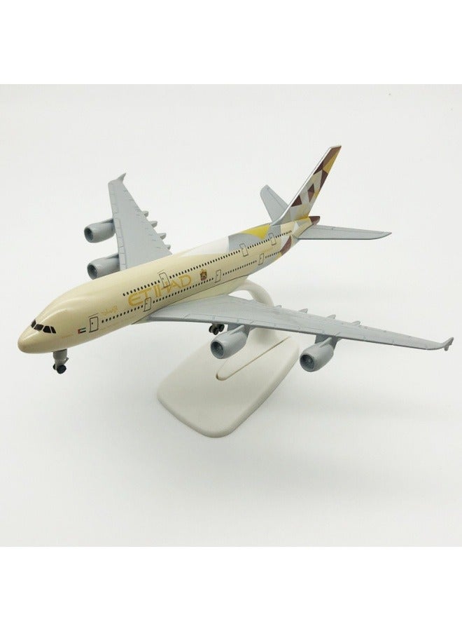 general 20cm Alloy Airplane Tabletop Display Model 1:200 Scale Etihad A380 Airplane Model Ornaments Toys Furniture Decorations Collection Gifts - Image 4