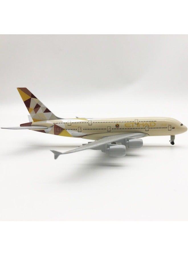 general 20cm Alloy Airplane Tabletop Display Model 1:200 Scale Etihad A380 Airplane Model Ornaments Toys Furniture Decorations Collection Gifts - Image 3
