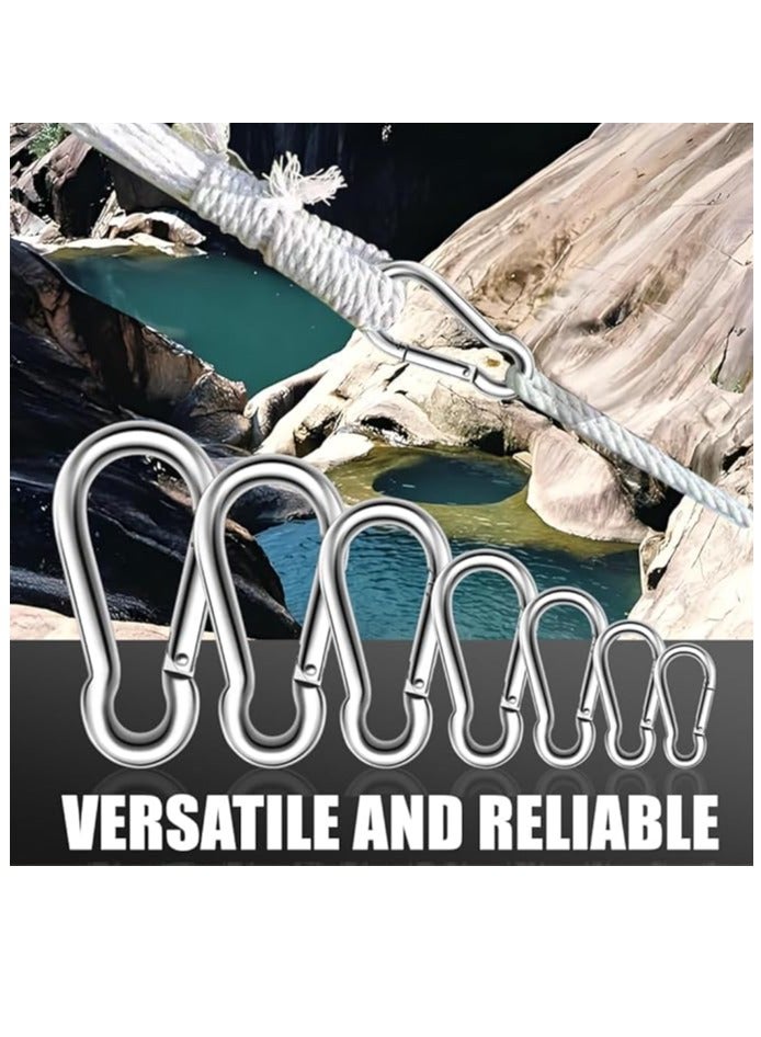 Biella™ 2Pcs 6mm  Safe Lock Carabiner Clip – GI Heavy Duty Spring Snap Clip Screw Lock Hooks for Outdoor Climbing, Hiking Camping, Gym, Boating, Hang Plants, Hammocks etc - Image 5