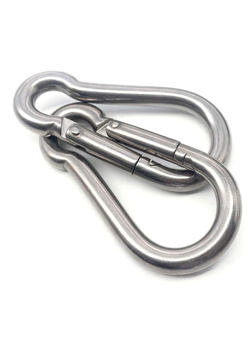 Biella™ 2Pcs 6mm  Safe Lock Carabiner Clip – GI Heavy Duty Spring Snap Clip Screw Lock Hooks for Outdoor Climbing, Hiking Camping, Gym, Boating, Hang Plants, Hammocks etc - Image 3