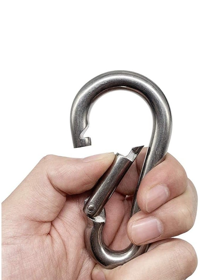 Biella™ 2Pcs 6mm  Safe Lock Carabiner Clip – GI Heavy Duty Spring Snap Clip Screw Lock Hooks for Outdoor Climbing, Hiking Camping, Gym, Boating, Hang Plants, Hammocks etc - Image 4