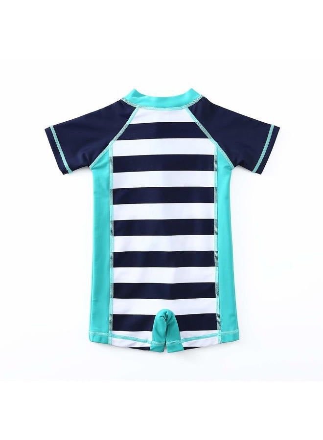 Wishere Baby Boy Girl Rash Guard Swimwear Shirt Upf 30+ Baby Swimsuit, Striped, 3-6 Months - Image 2