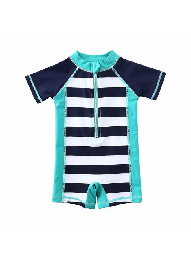 Wishere Baby Boy Girl Rash Guard Swimwear Shirt Upf 30+ Baby Swimsuit, Striped, 3-6 Months - Image 1