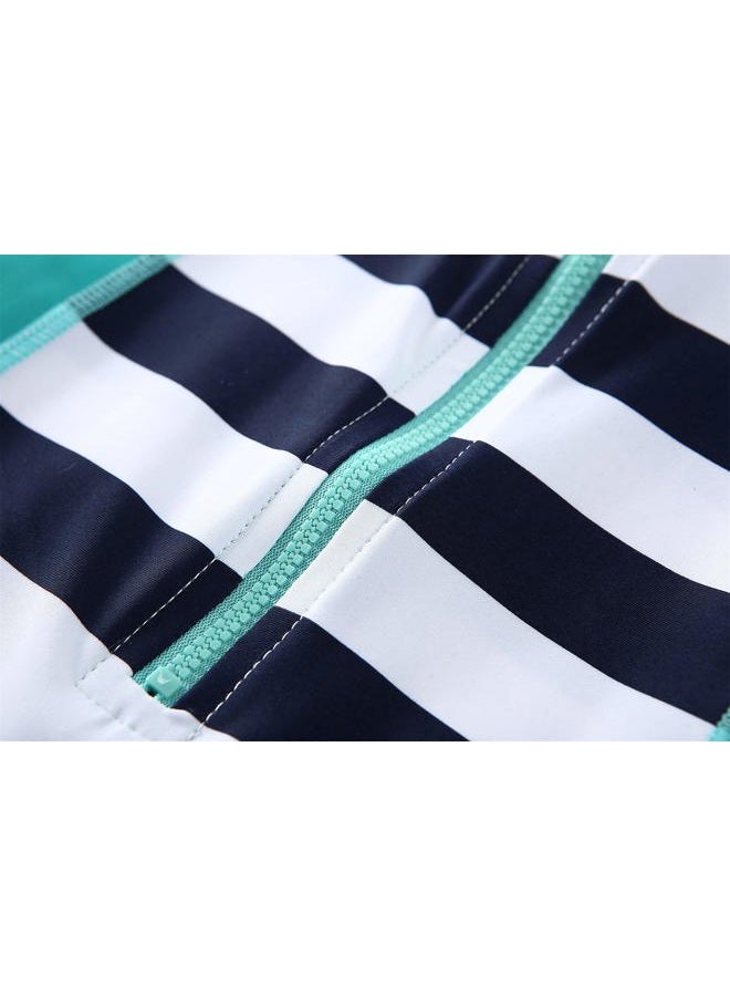 Wishere Baby Boy Girl Rash Guard Swimwear Shirt Upf 30+ Baby Swimsuit, Striped, 3-6 Months - Image 4