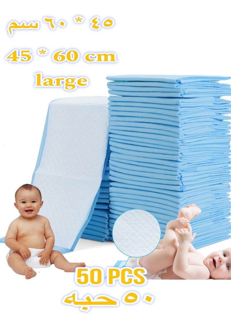 Generic - 60x45cm Medium Disposable Changing Pad Leak-Proof Underpad Bed Table Protector Mat, Soft Non-Woven Fabric , 50 Pieces - Image 1