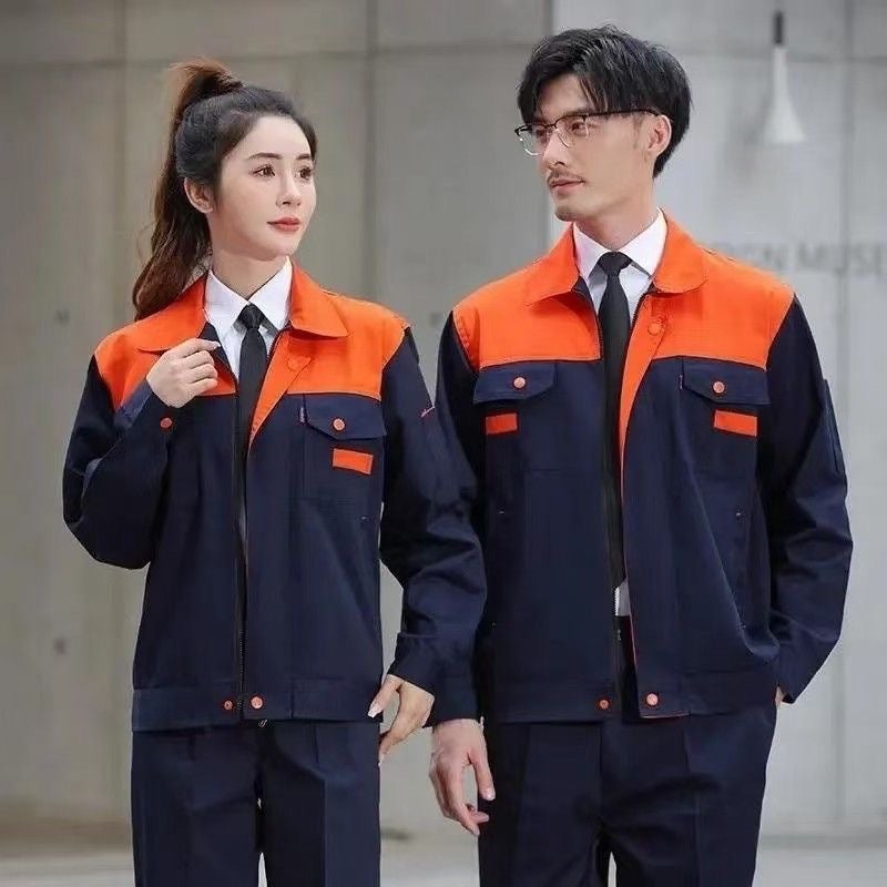 Thick Work Clothes Double-Layer Men's Tooling Dirt-Resistant Wear-Resistant suit Long-Sleeved Labor Suit Autumn and Winter Printing Factory Clothes with Shoulder - Image 4