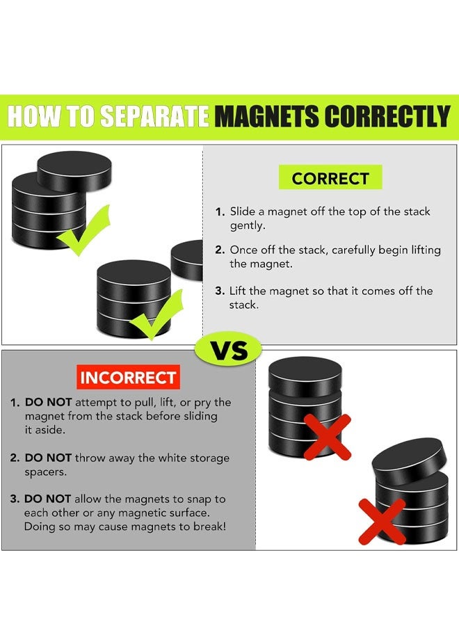 مغناطيسات صغيرة، عبوة من 100 مغناطيس أسود للثلاجة، 20 × 1 مم، مغناطيسات أرضية نادرة، مغناطيس نيوديميوم للأعمال اليدوية، والسبورة البيضاء، وخزائن المطبخ - Image 3