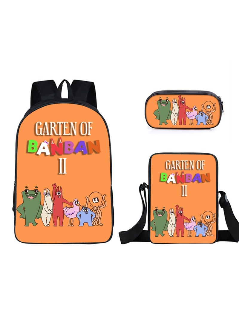 Garten of banban Children Backpack Daypack Schoolbag Teen Boys School Book bag with Lunch Box Pen Case 3 in 1
