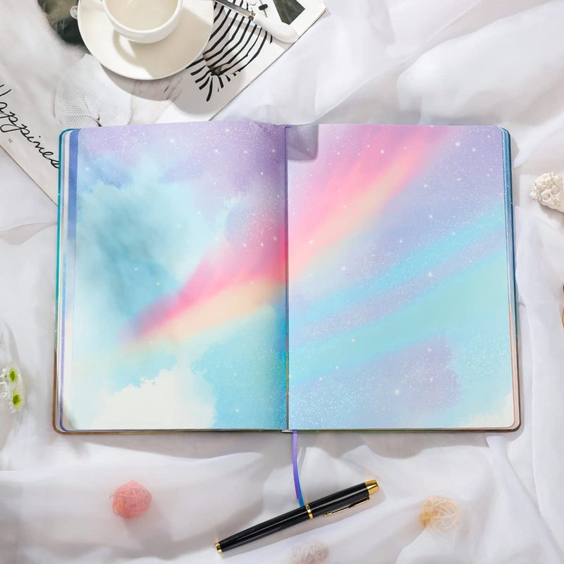 SIIXU Starry Sky Writing Journal for Women, Men, Unique Colorful Blank Notebook for Daily Notes, Gratitude, Dreams or Planning, 7.5â€ x 10.2", 160 Pages, 2 Bookmarks, Large, Hardcover, Unlined - Image 5