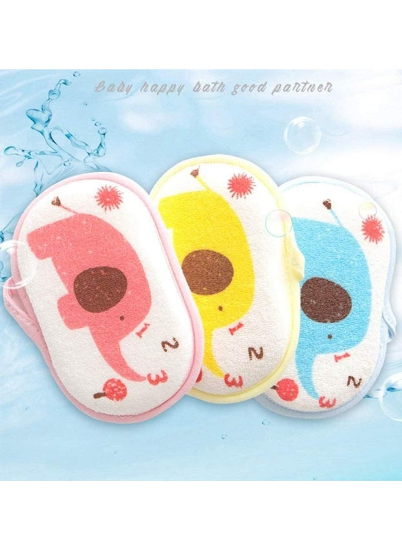 CMGTYYD 3 PCS Baby Bath Sponge Set, Baby Shower Sponge Soft with Pure Cotton, Baby Bath Sponge, Cartoon Animal Infants Bath Sponge for Sensitive Skin  - Image 3