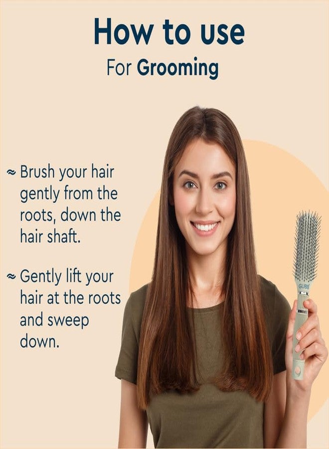 GUBB Serenity Hues Noir Essentials Styling Brush | Premium Hair Brush for Gentle Detangling & Styling | Perfect for - Women & Men | Smooth Finish - Image 5