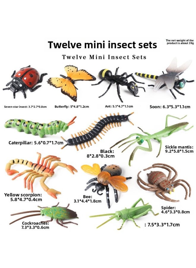 إسكدنيا لعبة خدعة ال محاكاة عنكبوت حشرة العنكبوت السامة نموذج حيوان لعبة للأطفال حلي بلاستيكية هدية - اللون: حشرة صغيرة HSJ (12 بدلة) - Image 1