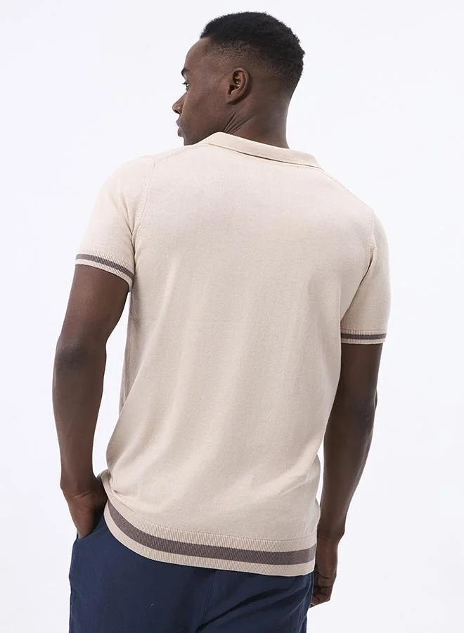 FELIX HARDY Beige Polo shirt short sleeve for Men for Men | Best Price UAE