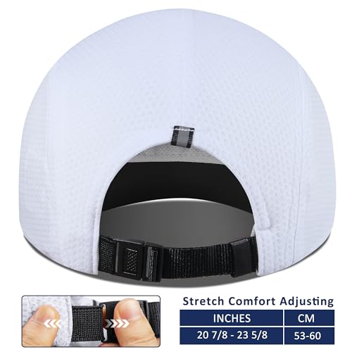 GADIEMKENSD Women's Race Day Running Hat Performance Mesh Baseball Cap - Excellent Ventilation, Lightweight, Reflective Safety Ponytail Hats for Exercise Golf Hiking Beach Workout Gym White - Image 4