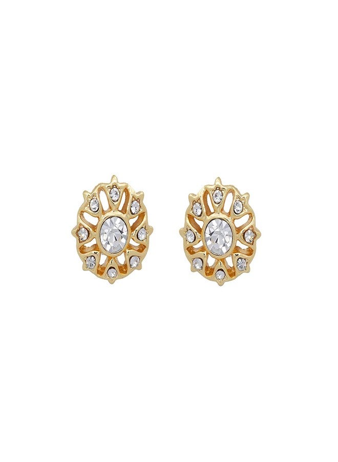 Estele Gehena Traditional Stud Earrings For Women - Pack Of 2 Pairs (White & Red), One Size - Image 2