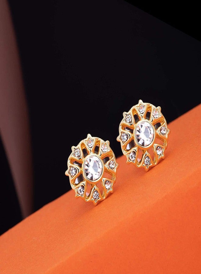 Estele Gehena Traditional Stud Earrings For Women - Pack Of 2 Pairs (White & Red), One Size - Image 5