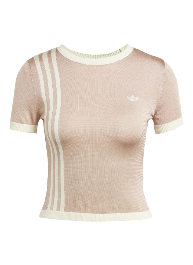 Adidas adidas KNITTED 3S TEE Beige Originals Women T-SHIRTS