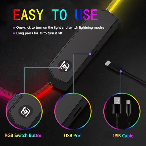 Armanza RGB Gaming Mouse Pad, Large Mousepad with Led Light, Keyboard Pad Gaming Accessories for Desk, Non-Slip Rubber Base Big Mouse Mat for Gamer, 31.5 X 11.8 Inch, Galaxy - Image 3