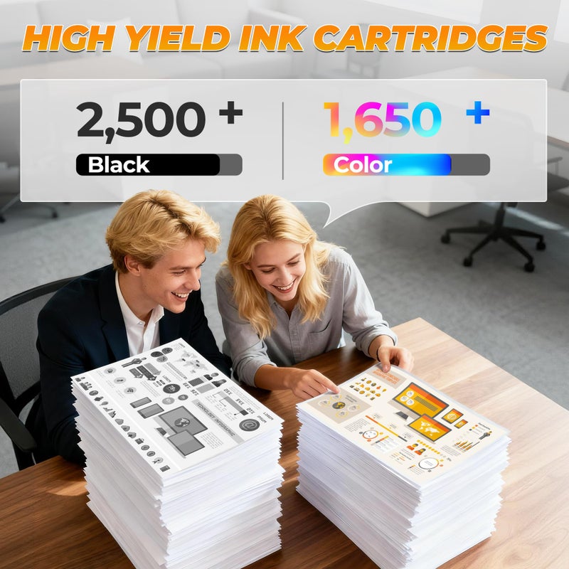 XemaX 936e Ink Cartridges 4 Pack (7450 Pages) Compatible with OfficeJet Pro 9125e 9135e for HP 936e 936XL 936 Ink Work for OfficeJet 9122e Pro 9110b 9125e 9128e 9130b 9135e OfficeJet Pro Wide Format 9730e - Image 3