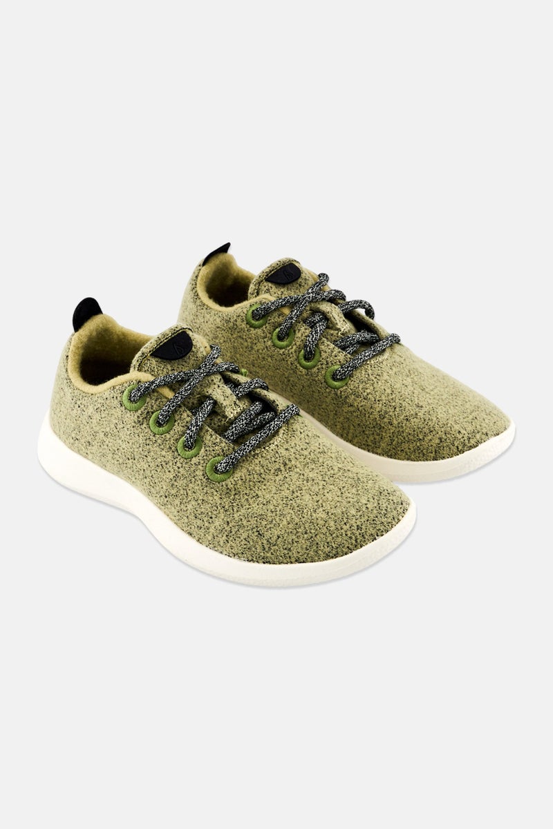 Allbirds Women Wide Wool Lace Up Running Shoes, Olive - Image 1
