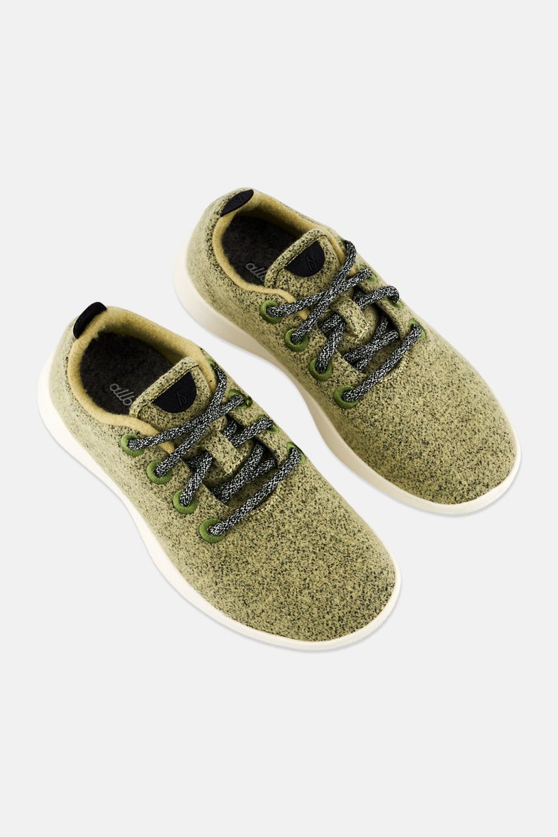 Allbirds Women Wide Wool Lace Up Running Shoes, Olive - Image 4