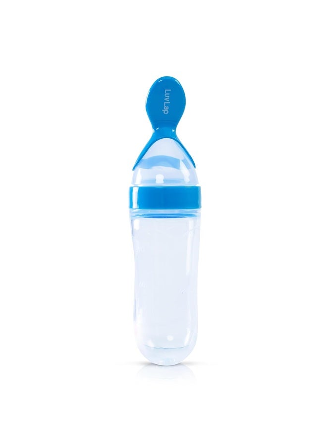 Luvlap Feeding Spoon with Squeezy Food Grade Silicone Feeder Bottle, for Infant Baby, 90ml, BPA Free - Image 1
