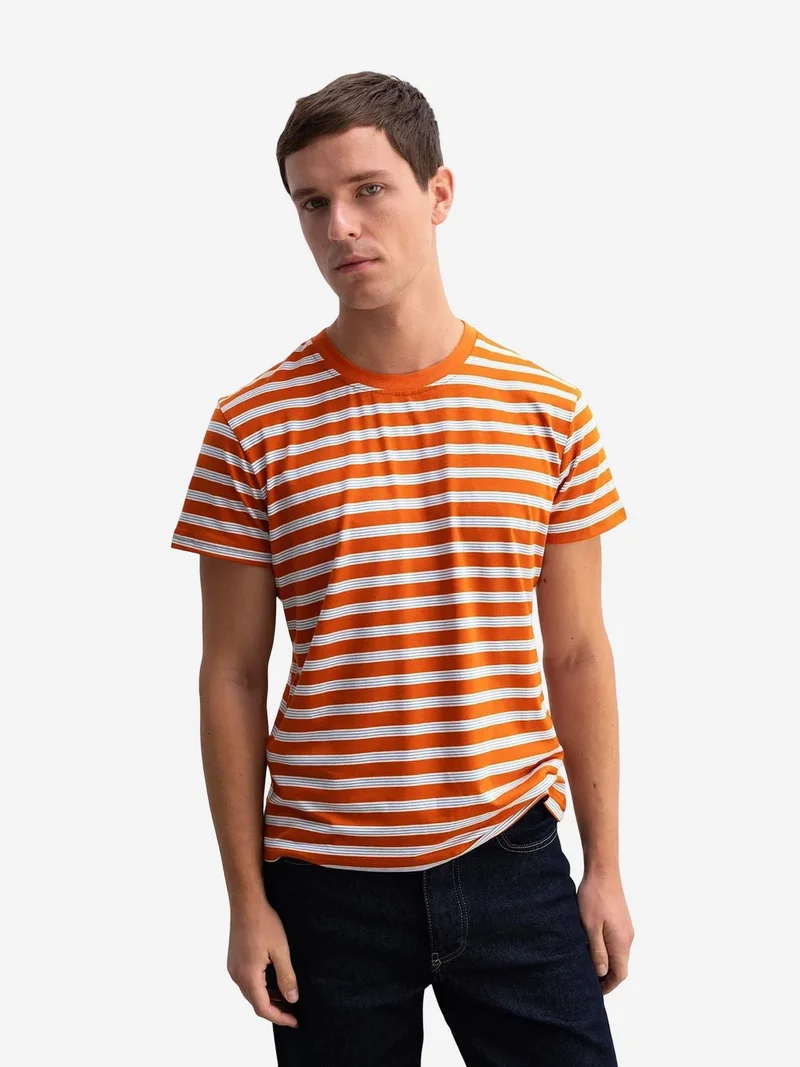 GIESTO Slim Fit Striped Crew Neck T-Shirt