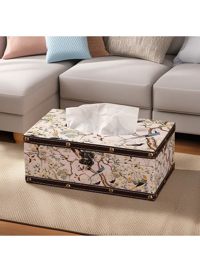 Chinese Style Camellia Vintage Nordic Wooden Tissue Box Holder Bathroom Living Room Decor - Image 3