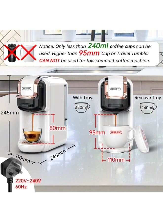 هيبرو ماكينة تحضير القهوة HiBREW H2B 5 في 1 - متوافقة مع 4 كبسولات قهوة بالإضافة إلى مسحوق الإسبريسو، تُحضّر القهوة المثلجة والإسبريسو والكابتشينو. ماكينة قهوة للمطابخ الفندقية - Image 3