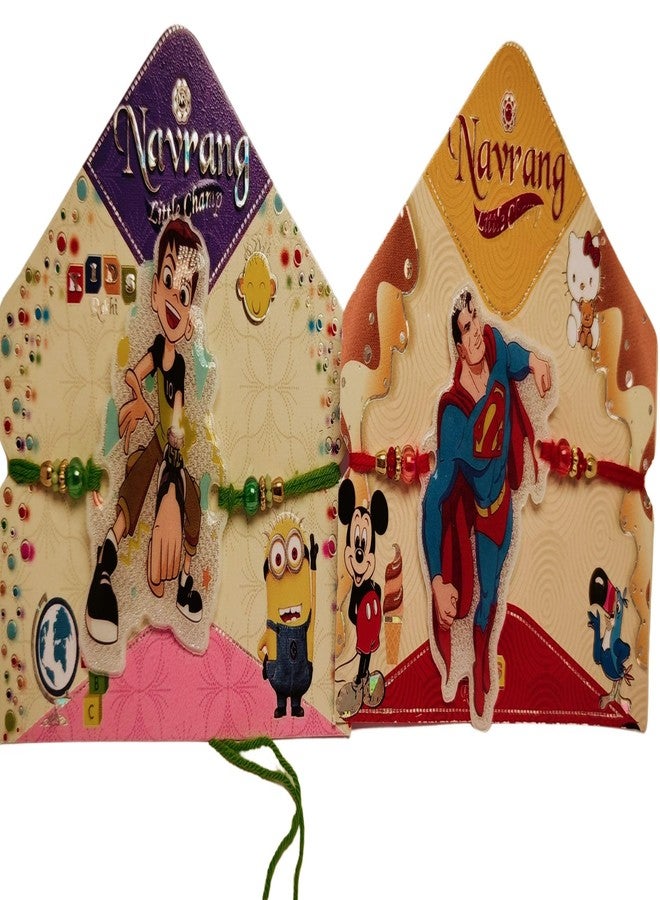 2 Cartoon Glitter rakhi for Kids RA 24162 - Image 1