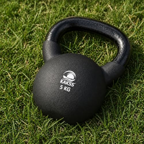 Kakss Half Coating Neoprene Kettlebell (Proudly Made in India) (BLK, 5KG) - Image 2