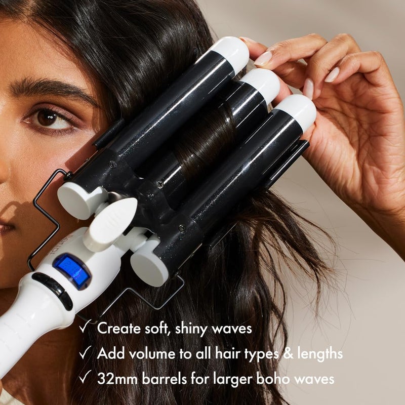 BONDIBOOST Wave Wand Hair Curling Iron Wand [32 mm], 1.25 Inch Ceramic Tourmaline Triple Extra Large Barrels + Long Lasting, Natural Looking Waves + Instant Heat Up for Fast Styling - Image 4