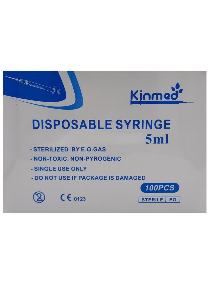 Kinmed Disposable Sterile Syringes 5ml with Needle, Single Use - Pack of 100 - Image 5