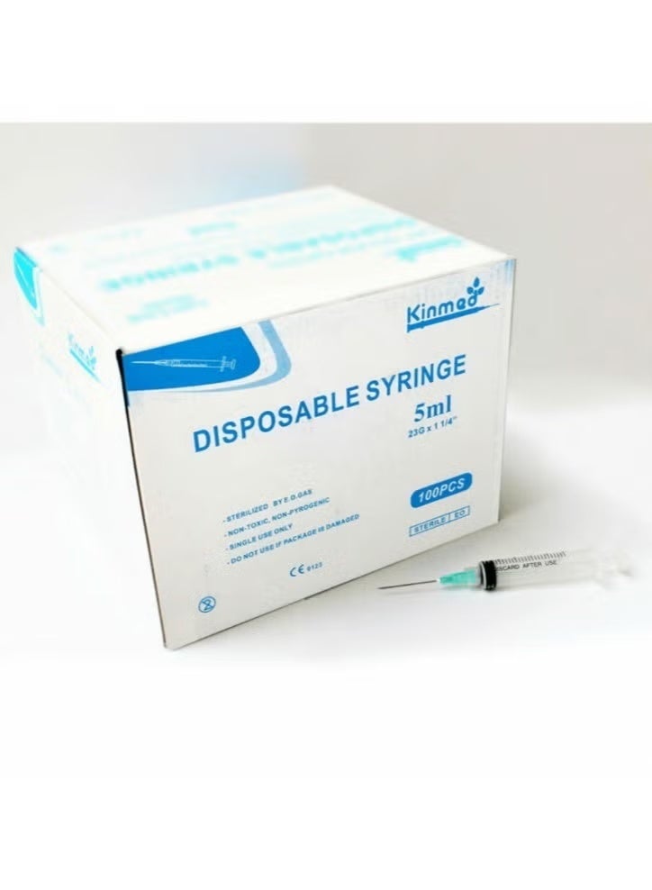 Kinmed Disposable Sterile Syringes 5ml with Needle, Single Use - Pack of 100 - Image 4