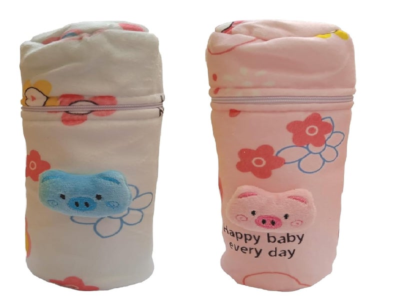 Lappu Bottle Cover for Philips Avent Wide/Broad Neck - Soft Plush Stretchable Baby Bottle Tote Bag With Strap - Image 1