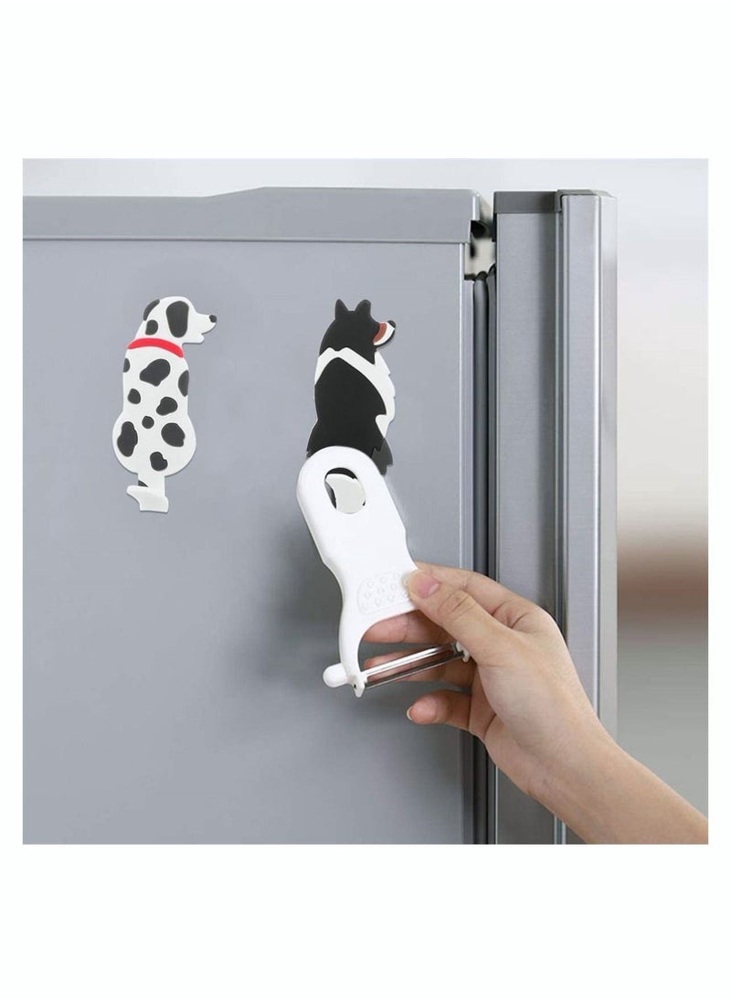 Y&D Refrigerator Magnetic Hooks, SYOSI 2Pcs Decorative Magnets Cute Animal Little Black Dog and Dalmatian, Sticker Hanging Hook for Office Classroom Kitchen  - Image 3