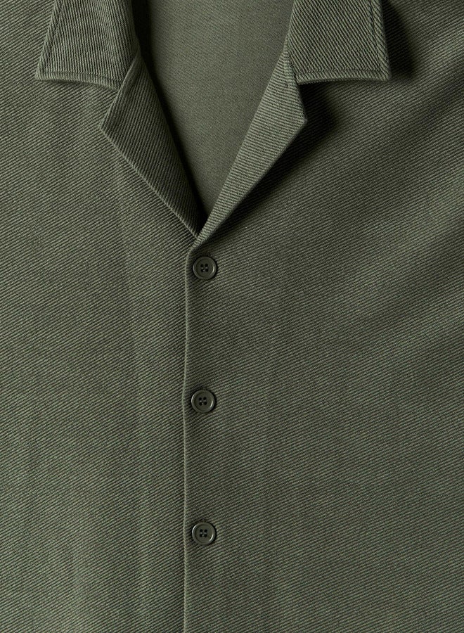 Maxim Men Regular Fit Camp Collar Textured Short Sleeve Shirt - Image 2