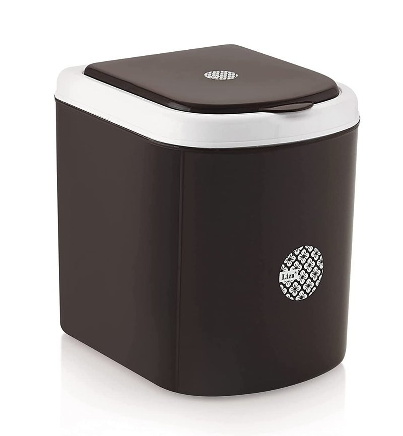 Liza Plastic Small Pull up-Lid Table Dustbin/Desk Dustbin with Attached lid (Black,Blue,Brown) - Set of 3 Pieces - Image 2