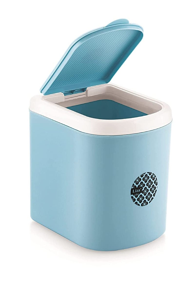 Liza Plastic Small Pull up-Lid Table Dustbin/Desk Dustbin with Attached lid (Black,Blue,Brown) - Set of 3 Pieces - Image 3