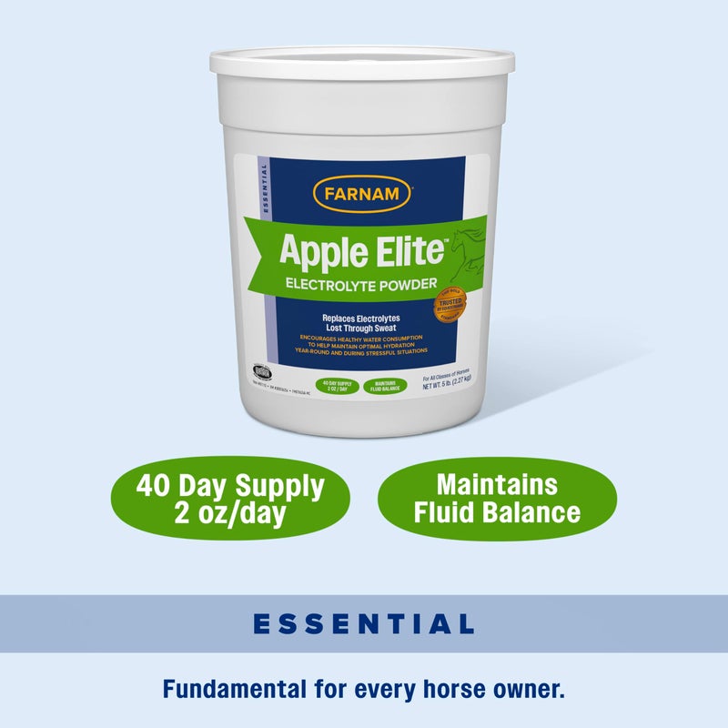 Farnam Apple Elite Electrolyte Powder Supplement for Horses, Replaces Vital Minerals, Encourages Hydration, No Added Sugar, 5 pounds - Image 4