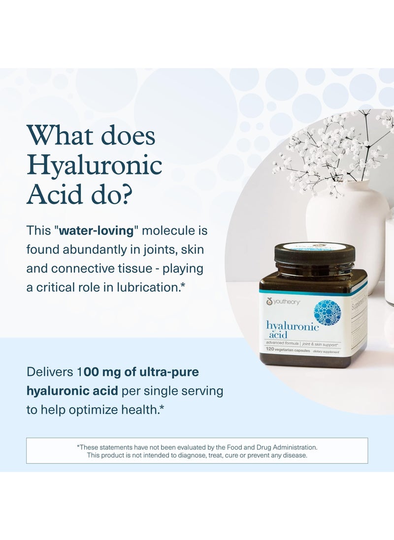 youtheory - Hyaluronic Acid Advanced Formula Joint And Skin Support120 Vegetarian Capsules - Image 1