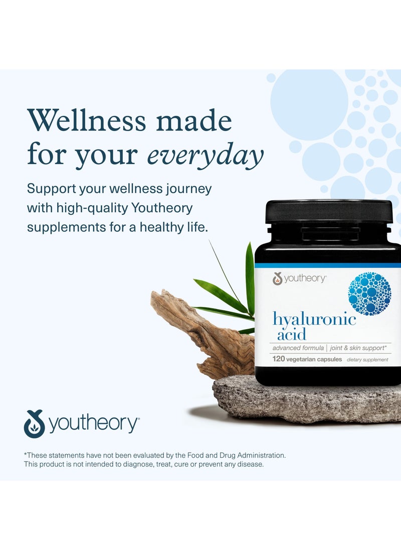 youtheory - Hyaluronic Acid Advanced Formula Joint And Skin Support120 Vegetarian Capsules - Image 1