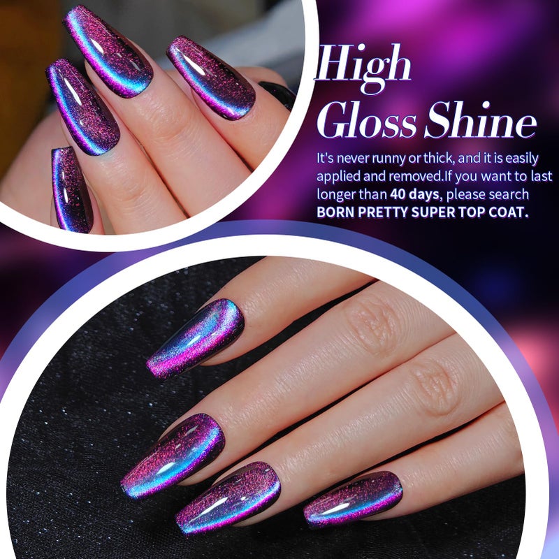 Born Pretty Cat Magnetic Gel Nail Polish 9D Polaris Holorgraphic Cat Magnetic Eye Gel Polish Glitter Gel Polish Set 6PCS - Image 5