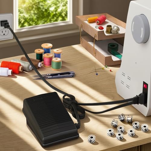 Zasidler Sewing Machine Pedal and Power Cord for Janome & Kenmore, Compatible with Janome 033770217 204d 3125 3128 3434d 415 2212 7318 7933 8002d 11706 HD1000 HD3000 YC-482J-1 Kenmore 385.11206300 385.15516000 - Image 3