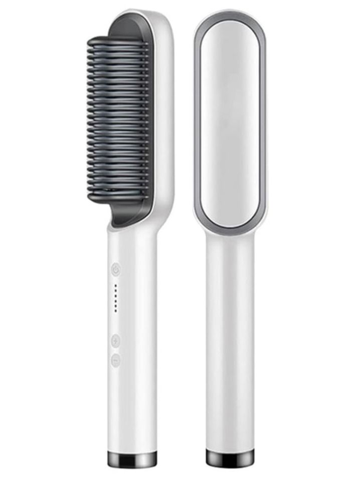 DubaiGallery Hair Straightener Brush, Ion Hair Straightener Brush Electric Hair Straightening Comb, 5 Temp Settings, Auto Temperature Lock-Off, 30s Fast Heating Anti-scald Hot Brush. - Image 1